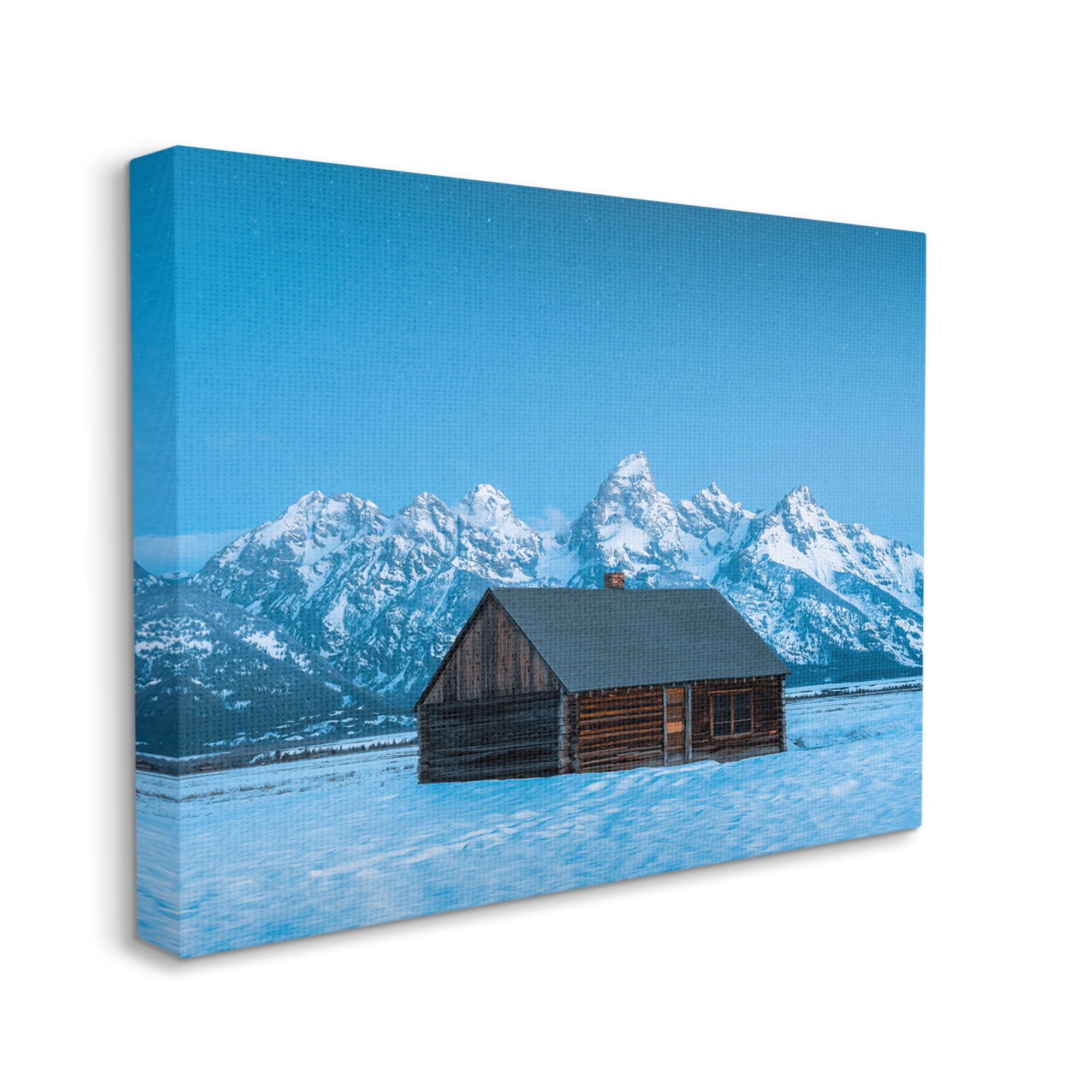 Stupell Industries Log Cabin Mountain View Landscape Photography Gallery Wrapped Canvas Art Print Wall Art, 30 x 24