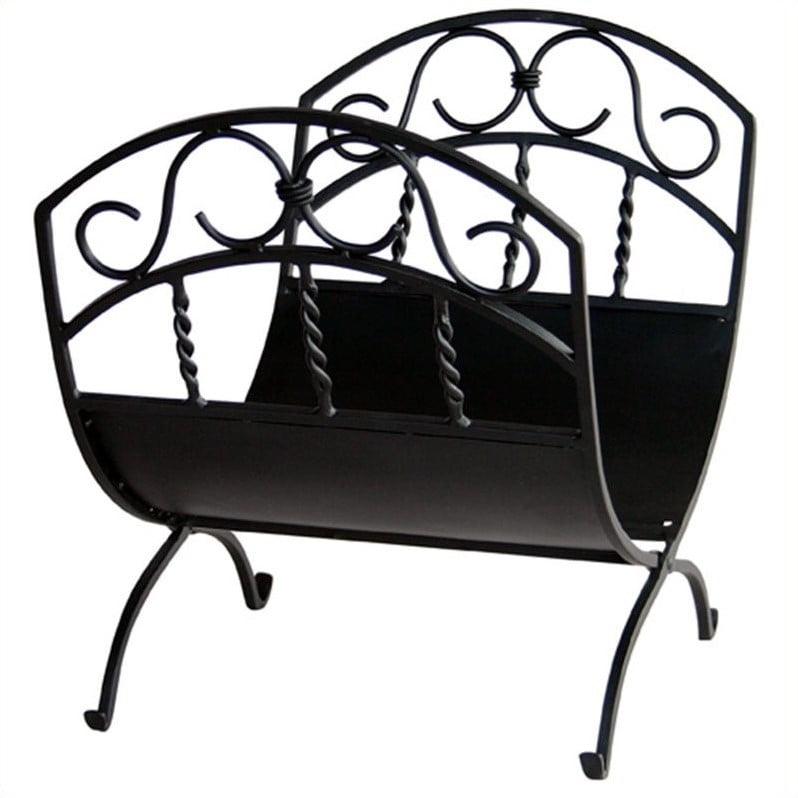 Pemberly Row Black Wrought Iron Log Rack