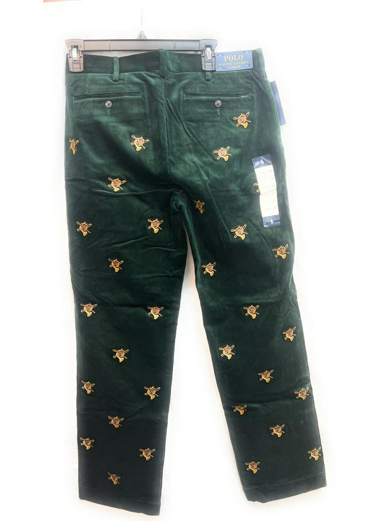 Men's Polo Ralph Lauren Embroidered Fox Corduroy Pants, Green