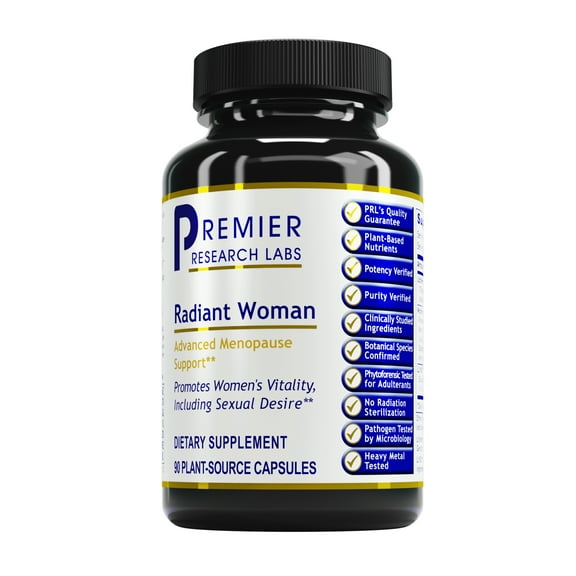 Premier Research Labs Radiant Woman - Features Pumpkin Seed Powder, Saw Palmetto Berry & American Ginseng - Supports Immune & Cortisol Function - with Menopause Support - 90 Plant-Source Capsules