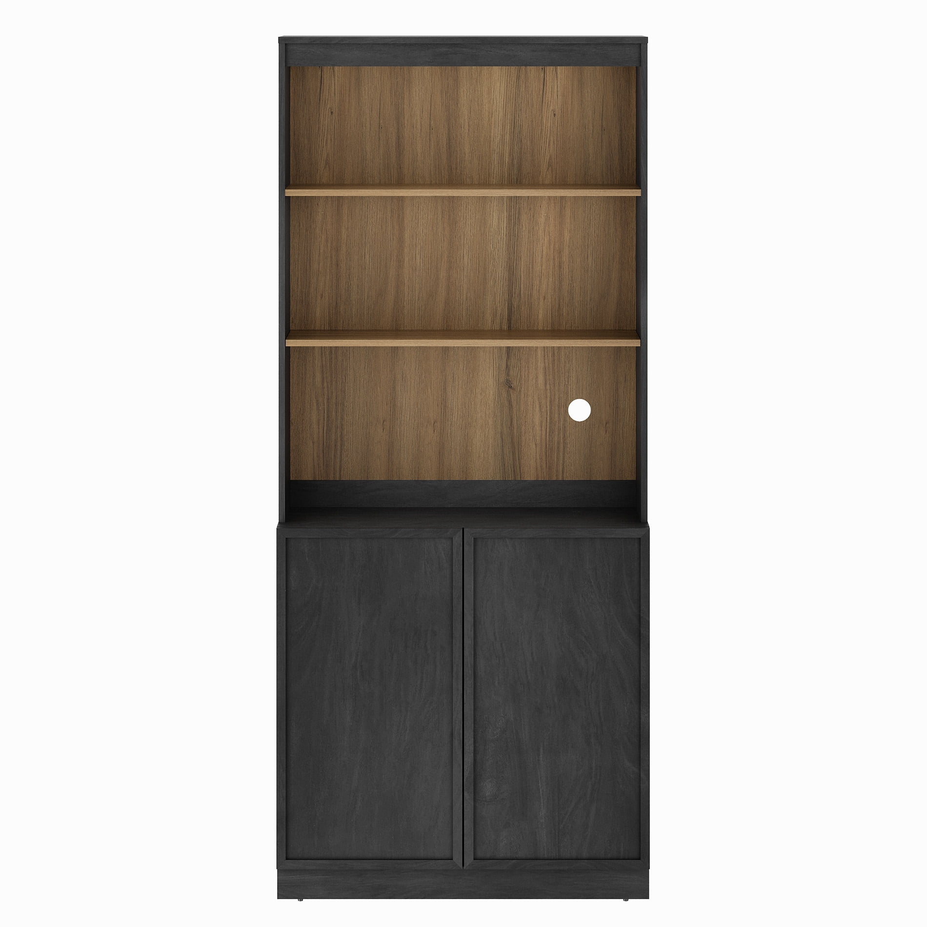 Modern Wood Sideboard Buffet with Doors & Adjustable Shelves, 72" Tall Storage Cabinet for Dining Room Kitchen,Black