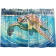 thumbnail image 2 of Coolnut Beautiful Turtle Half Window Tier Curtains 36 Inch Blackout Thermal Insulating Kitchen Linen Tier Curtains for Kitchen, Bathroom, Cafe Home Decor, 2 of 7