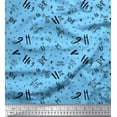thumbnail image 1 of Soimoi Blue Poly Georgette Fabric Peace On Earth Text Decor Fabric Printed Yard 42 Inch Wide, 1 of 3