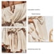 thumbnail image 5 of Mono acampanado con hombros descubiertos, color beige liso, cuello y cintura ajustables, corte holgado para fiestas y citas, talla M, 5 of 6