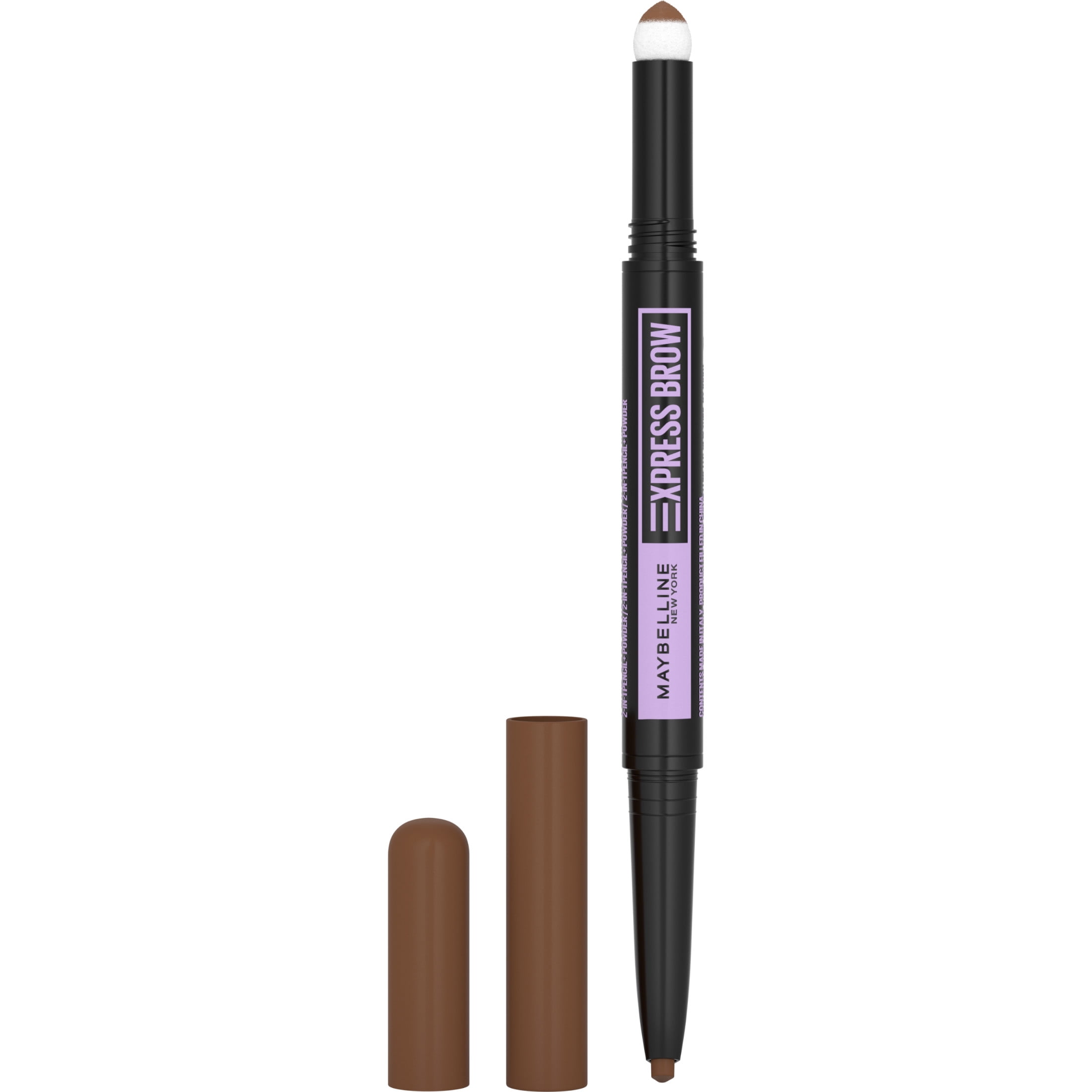 (4 pack) Maybelline Express Brow 2-in-1 Pencil and Powder Eyebrow Makeup, Soft Brown