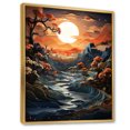 thumbnail image 2 of Designart "Moonlit Serenity Papercut Sunset I" Landscape & Nature Floater Framed Wall Art Print, 2 of 7