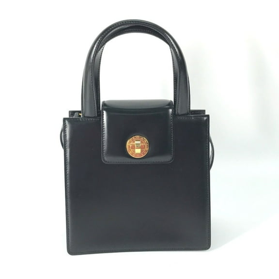 Pre-Owned Bvlgari logo Bag Shoulder Bag Crossbody Hand Bag Black Gold (Good)