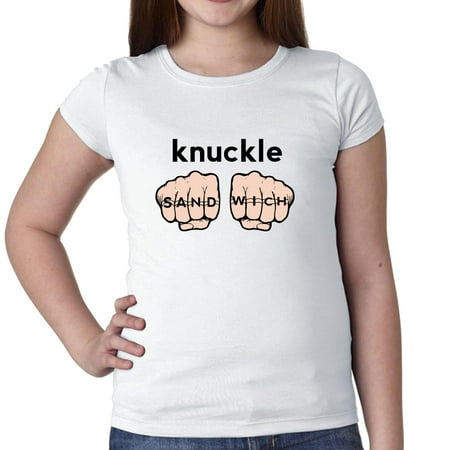 Knuckle Sandwich - Funny Brass Knuckles Fight Girl's Cotton Youth