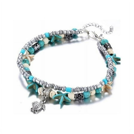 KITPIPI Women's Boho Style Bohemia Turtle Starfish Beach Ankle Bracelet