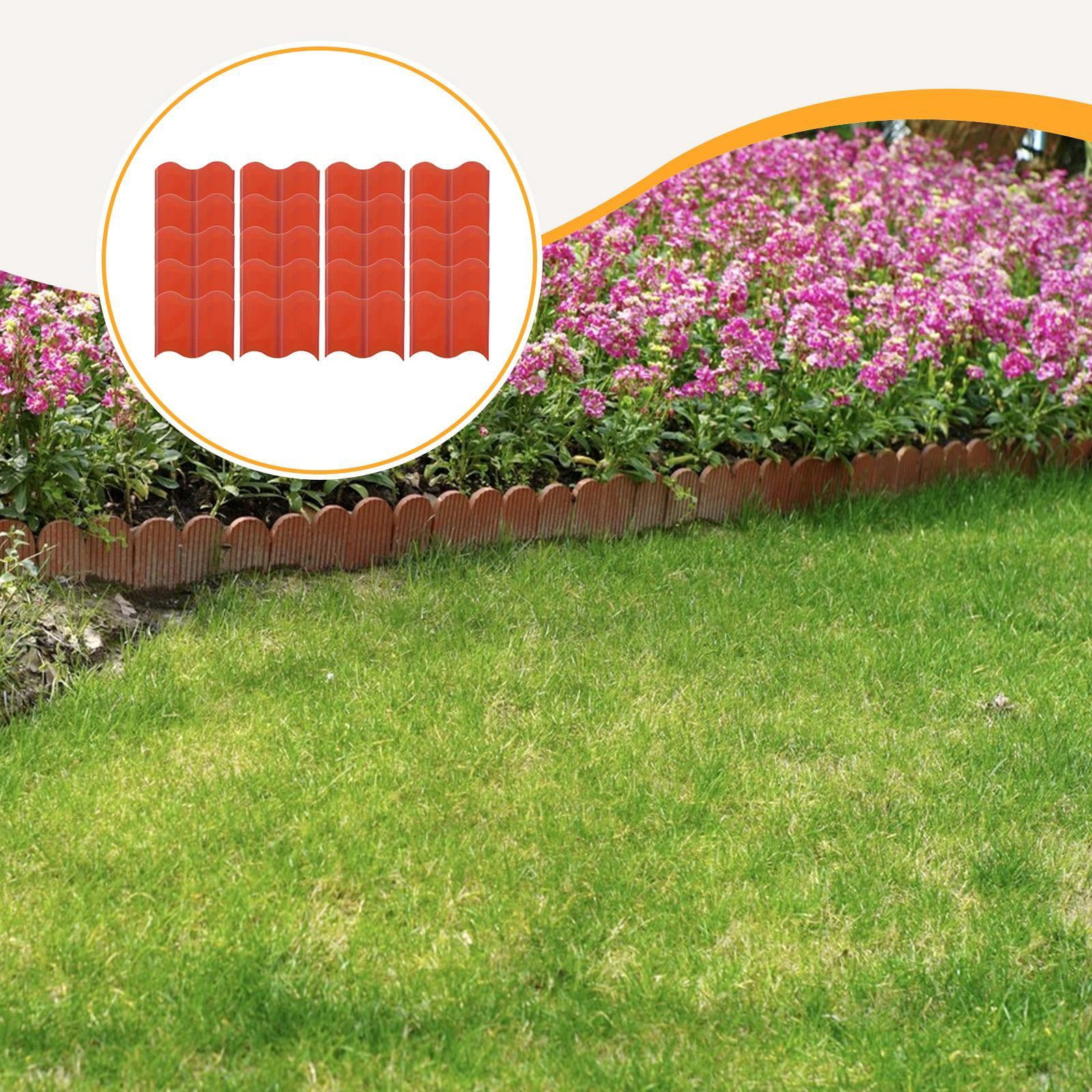 Aymzbd 20 Pieces Garden Edging Border Ornament Yard Edge Walkway Driveway Versatile DIY Red