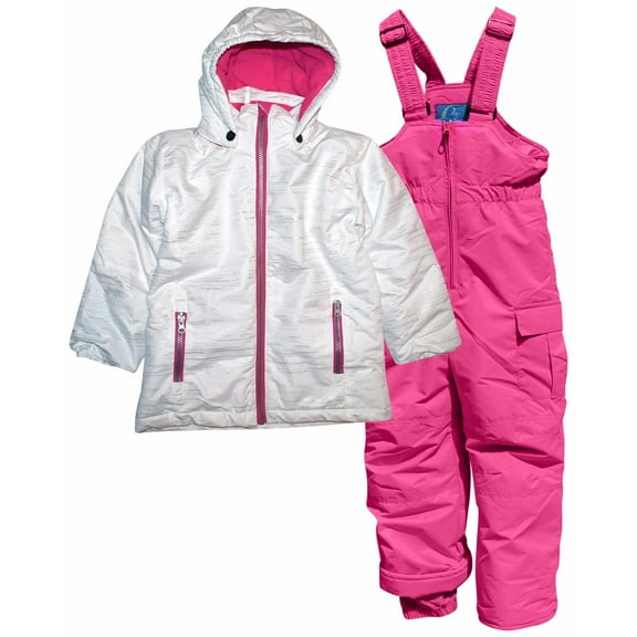 Pulse Little Girls Insulated Snowsuit 4-7 Glitter Snow Jacket and Ski Bibs