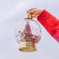 thumbnail image 2 of Packed Party Confetti Pink Christmas Tree Snow Globe Ornament, 2 of 7
