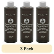 (3 pack) Dynarex Povidone Iodine Scrub Solution, First-Aid Antiseptic, 16 oz. Bottle | 1 Each