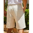 thumbnail image 4 of Men's Linen Shorts Casual Elastic Waist Drawstring Summer Beach Shorts M, 4 of 6