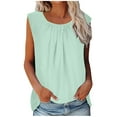 thumbnail image 4 of bnaln Womens Tank Tops 2025 Summer Dressy Casual Blouses Sleeveless Cotton Linen Shirts Crewneck Camisole Vest Blouse Flowy Tunic Cami Shirts Going Out Tops Outfits Trendy Clothes, 4 of 9