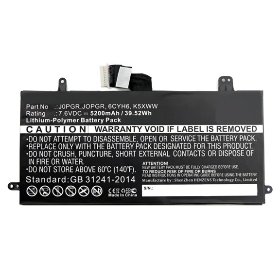 Batteries N Accessories BNA-WB-P8752 Laptop Battery - Li-Pol, 7.6V, 5200mAh, Ultra High Capacity - Replacement for Dell JOPGR Battery