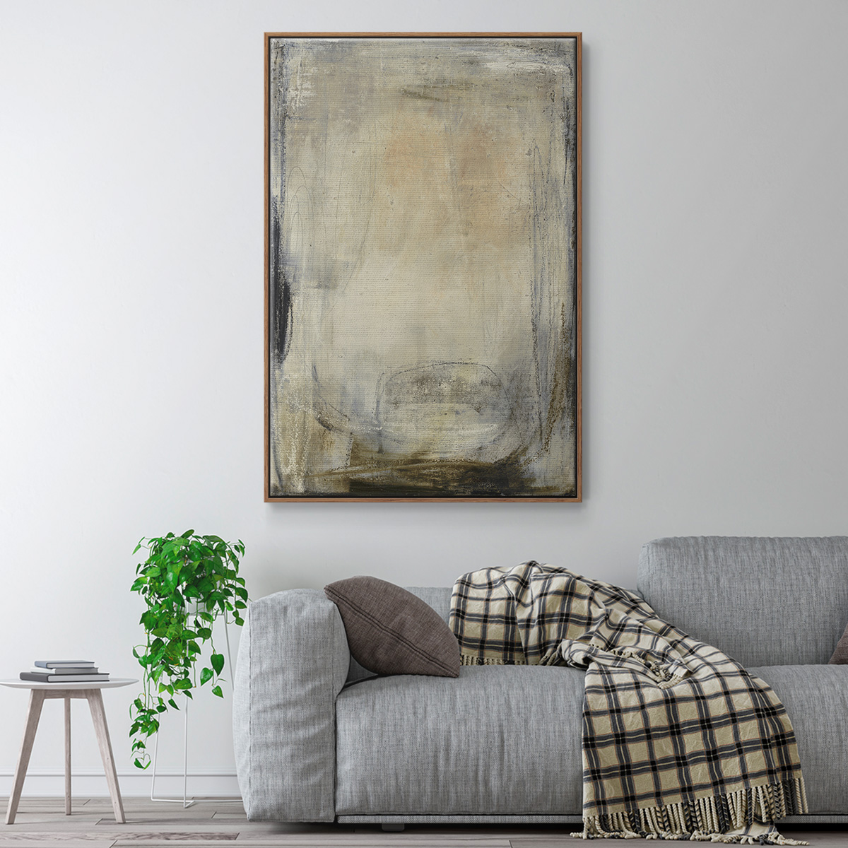 This is the Picture Framed Premium Gallery Wrapped Canvas - Ready to Hang - 25 x 37 - Walnut Floating Frame