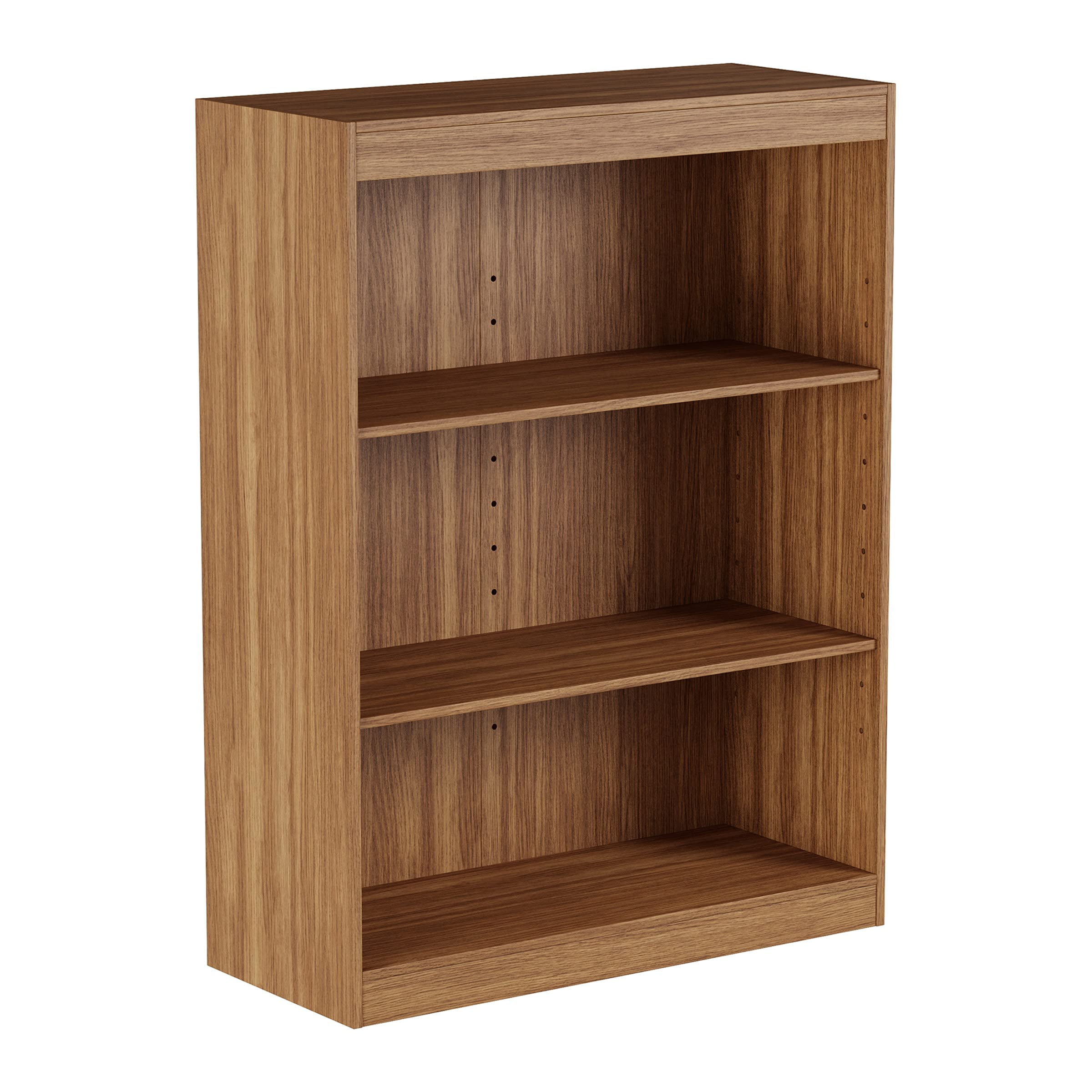 Lavish Home 3Shelf BookcaseOpen Front Bookshelf with Adjustable Wall