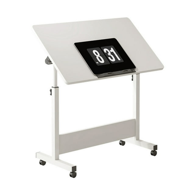 Ourlova Small Standing Desk Adjustable Height, Mobile Stand Up Desk With Wheels, Portable Home Office Computer Workstations For Sitting And Standing