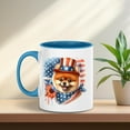 thumbnail image 2 of Patriotic Pomeranian Celebrates 4th of July 11oz Accent Two-tone Mug Pom Dog Lover Gifts Coffee Tea Cup - 02009, 2 of 5
