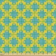thumbnail image 2 of Ambesonne Victorian Fabric by the Yard Upholstery, Bicolored Modern Damask, 5 Yards, Turquoise and Earth Yellow, 2 of 5