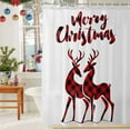 thumbnail image 6 of Merry Christmas Shower Curtains for Bathroom, Winter Red Plaid Elk Xmas Waterproof Fabric Shower Curtain for Bathroom Bathtub Decoration, Machine Washable, 72"x84", 6 of 9