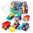 thumbnail image 1 of 6PCS/Lot Baby Toys Mini Construction Vehicle Cars- Cement , Bulldozer, Road Roller, Excavator, Dump Truck, Tractor Toys for Boystyle 1 He Qiyong unisex, 1 of 1