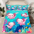 thumbnail image 2 of Manfei Cute Animal Axolotl Full Size Sheets 4-Piece for Boys Girls,Kawaii Salamander Breathable Bed Sheets,Cartoon Ocean Wildlife Lightweight Sheet Sets,Breathable Home Decor, 2 of 7