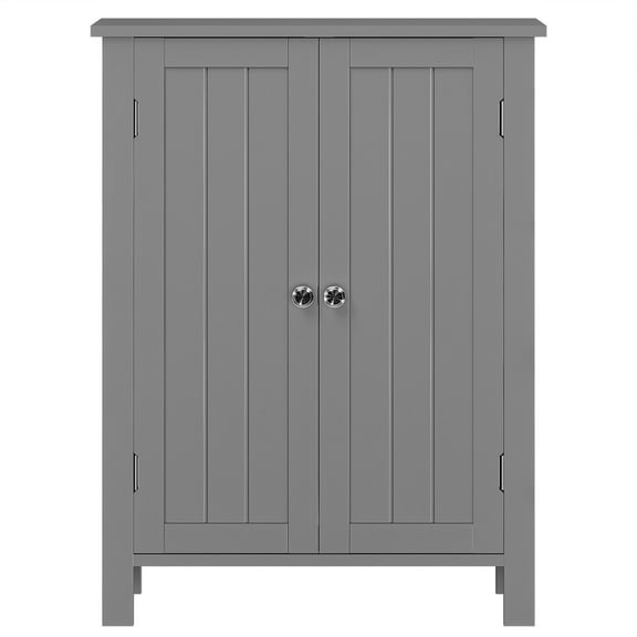 ZENSTYLE Wooden Bathroom Floor Cabinet Storage Cupboard 3 Shelves Save Space Gray