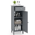thumbnail image 1 of Costway Bathroom Floor Cabinet Storage Organizer Free-Standing w/ Drawer Grey, 1 of 10