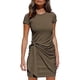 thumbnail image 1 of Women\'s Summer T Shirt Dress Casual Short Sleeve Wrap Bodycon Ruched Tie Waist Mini Dresses, 1 of 4