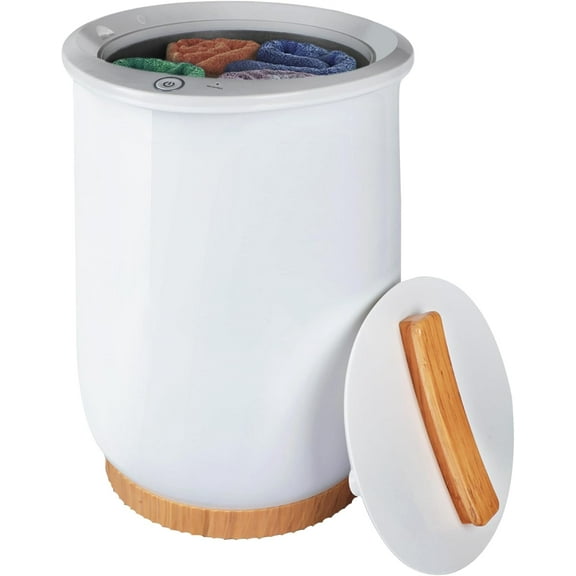 Towel Warmer for Bathroom, Luxury Bucket Towel Warmer with LED Lights, Fits Up to 2 Oversized Towels, Bathrobes, Blankets, PJs and More, Quick Heating Towel Dryer, Gifts for Family (White)