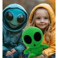 thumbnail image 6 of DolliBu Snug-Mooshies Green Alien Stuffed Animal Plush Toy - Space Super Fluffy Soft Animal Friend for Girls and Boys, Medium Huggable Cute Plush for Kids Play, Cuddling, and Decoration - 12 Inches, 6 of 9