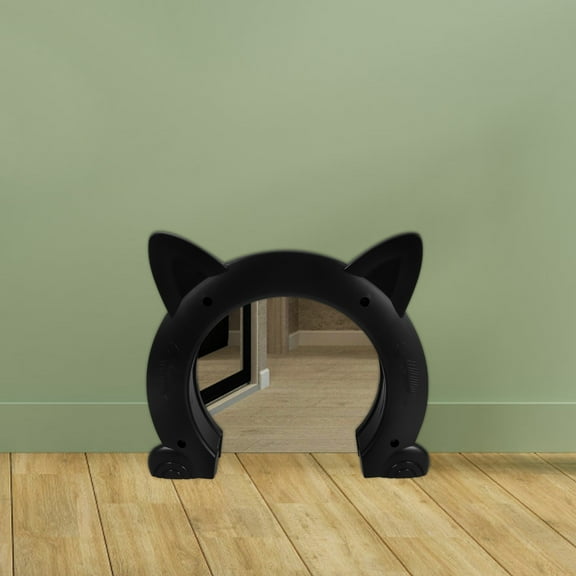 unbranded Cat Door for Door Cat Interior Door Black ABS Safety Protection 1Pack