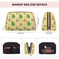 thumbnail image 2 of Cute Avocado Yellow Stripe Makeup Bag, Large Capacity Travel Cosmetic Bag for Women Girls- Travel Toiletry Bag Leather Portable Waterproof Makeup Case Organizer with Handle, 2 of 4