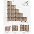 thumbnail image 3 of SONGMICS Armario Modular, Zapatero con 16 Cubos, 31 x 123 x 123 cm, Estante de Plástico PP, Marrón Camello, 3 of 5