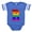 Royal Blue, variant on CafePress - Rainbow Letter R - Cute Infant Baby Football Bodysuit