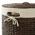 thumbnail image 6 of Casafield Round Laundry Hamper with Lid and Removable Liner Bag - Espresso Dark Brown, Woven Water Hyacinth Laundry Basket for Clothes, 6 of 7
