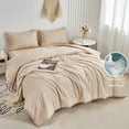 RYNGHIPY Beautiful Beige Twin Size Boho Chic Comforter Set with Pom