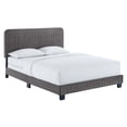thumbnail image 2 of Modway Celine Channel Tufted Performance Velvet Twin Bed in Gray, 2 of 8