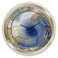 thumbnail image 1 of Designart Agate Jaspe Doré Bleu Océan I horloge murale, 1 of 3
