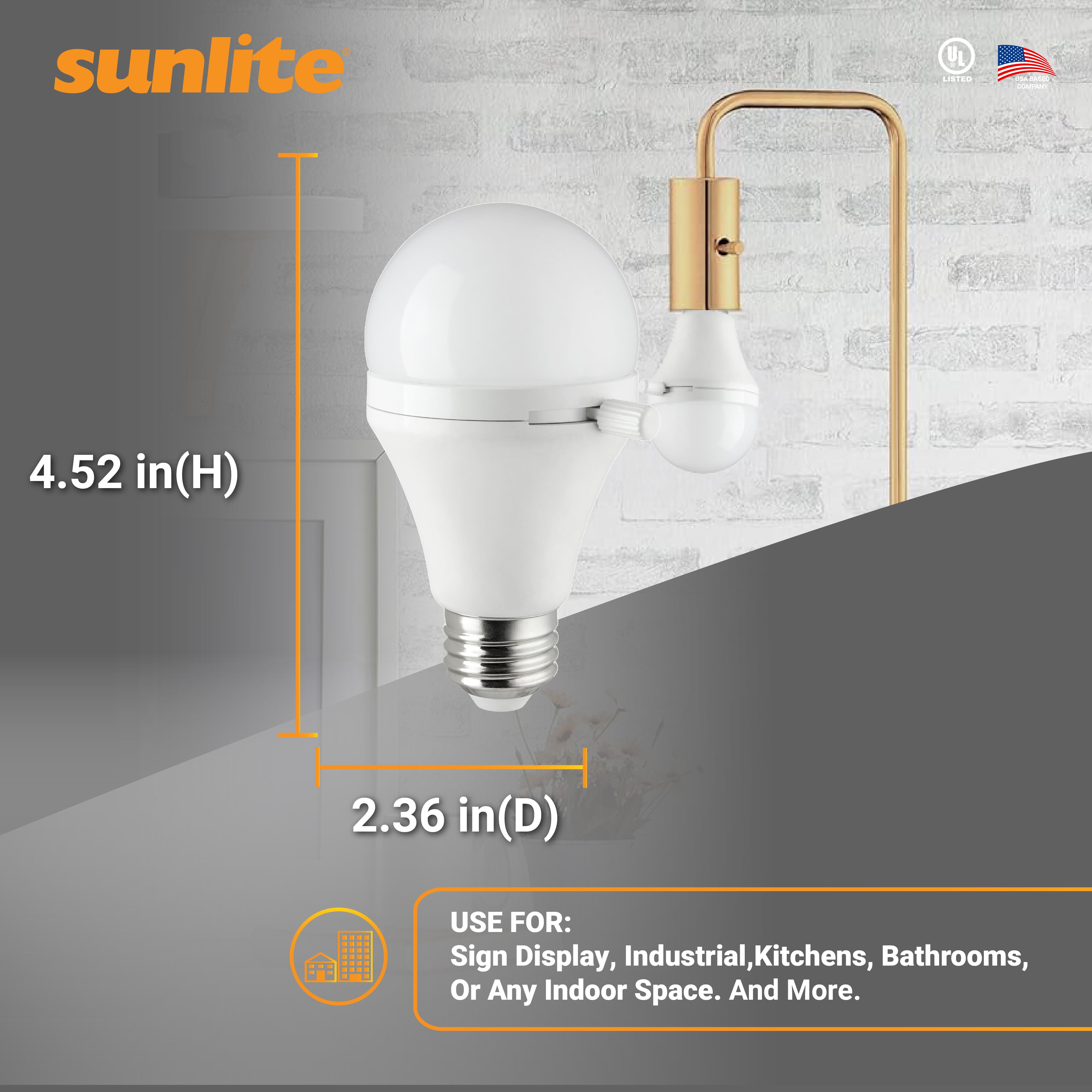 Sunlite ShabBulb, Shabbat Permissible LED Light Bulb, 3000k, 7 Watt (40 Watt Equivalent) Warm White