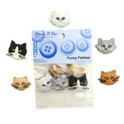 Dress It Up Buttons, Fuzzy Felines, Craft & Sewing Embellishments, Craft Fasteners
