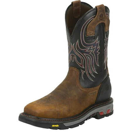 Justin Work Boots Mens Buffalo Steel Toe Ortholite Insole Tan WK2104 ...