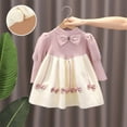 thumbnail image 2 of GPAECEAD Baby Girls Knitted Sweater Dress Kids Floral Sweater Top + Ruffles Mini Skirt Outfits Fall Winter Clothes Set 2pcs 1-8 Years Pink, 2 of 7
