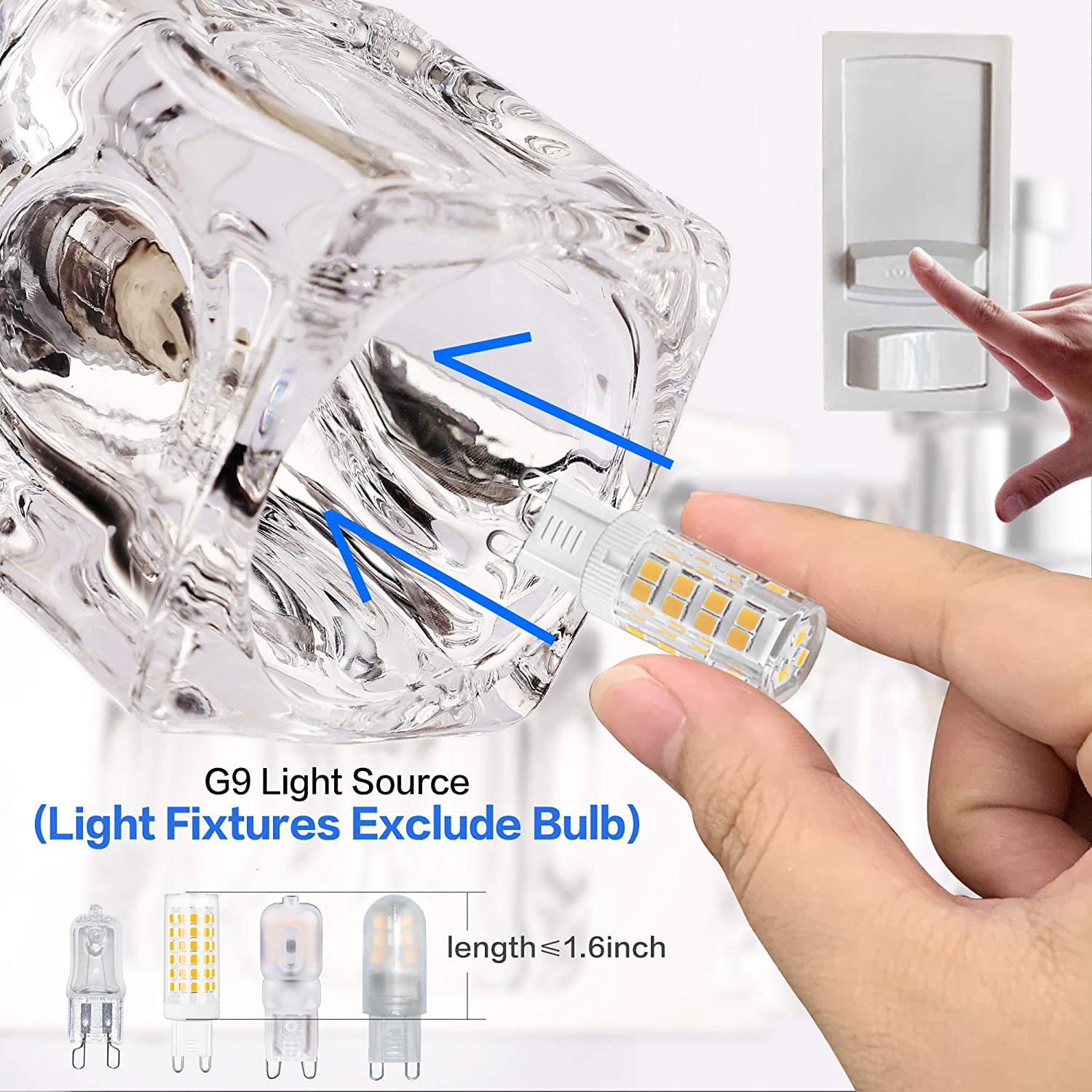 PRESDE Bathroom Vanity Light Fixtures Over Mirror Modern LED 4 Lights Chrome Bat 