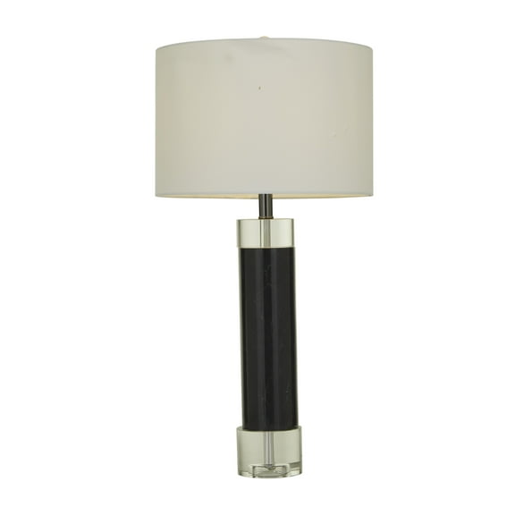 DecMode 29" Slender Stand Black Table Lamp with White Cotton Shade