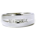 thumbnail image 1 of Bague pour Homme en Or Blanc Texturé 1/6 Ct pour Anniversaire de Mariage, 1 of 2