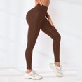 thumbnail image 5 of HKYNLAG Leggings with Pockets for Women Tummy Control Workout Sports Yoga Athletic Leggings with Pockets Coffee M, 5 of 5