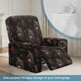 thumbnail image 3 of Xixirimido Crow Roses Skull Halloween Pattern Recliner Slipcovers 4 Pieces Stretch Lazyboy Recliner Chair Cover Non Slip Recliner Couch Covers with Storage Pockets Furniture Protector, 3 of 8